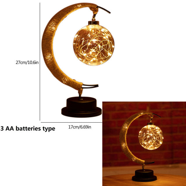 Royallure Enchanted Moon Wishing Lamp - USB & Battery, Magical Home Decor