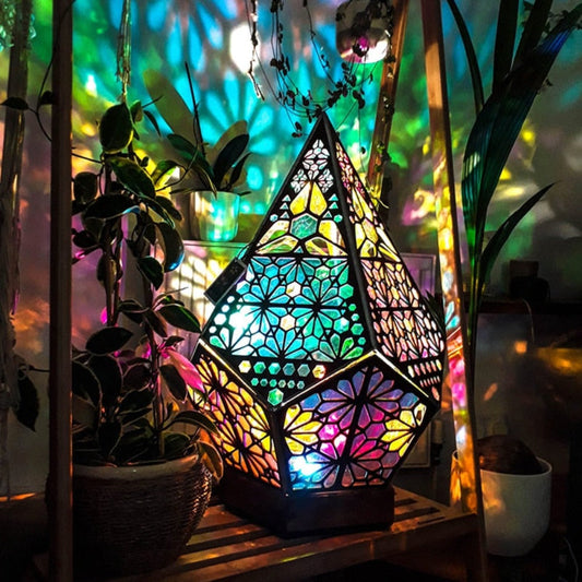 Royallure Bohemian Projection Lamp - Colorful Night Light for Unique Decor