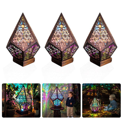 Royallure Bohemian Projection Lamp - Colorful Night Light for Unique Decor