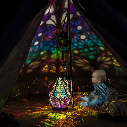 Royallure Bohemian Projection Lamp - Colorful Night Light for Unique Decor