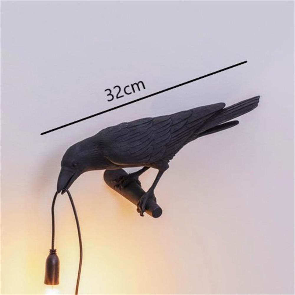 RoyaleGlow Nordic Crow Bird Lamp - Unique Wall Light