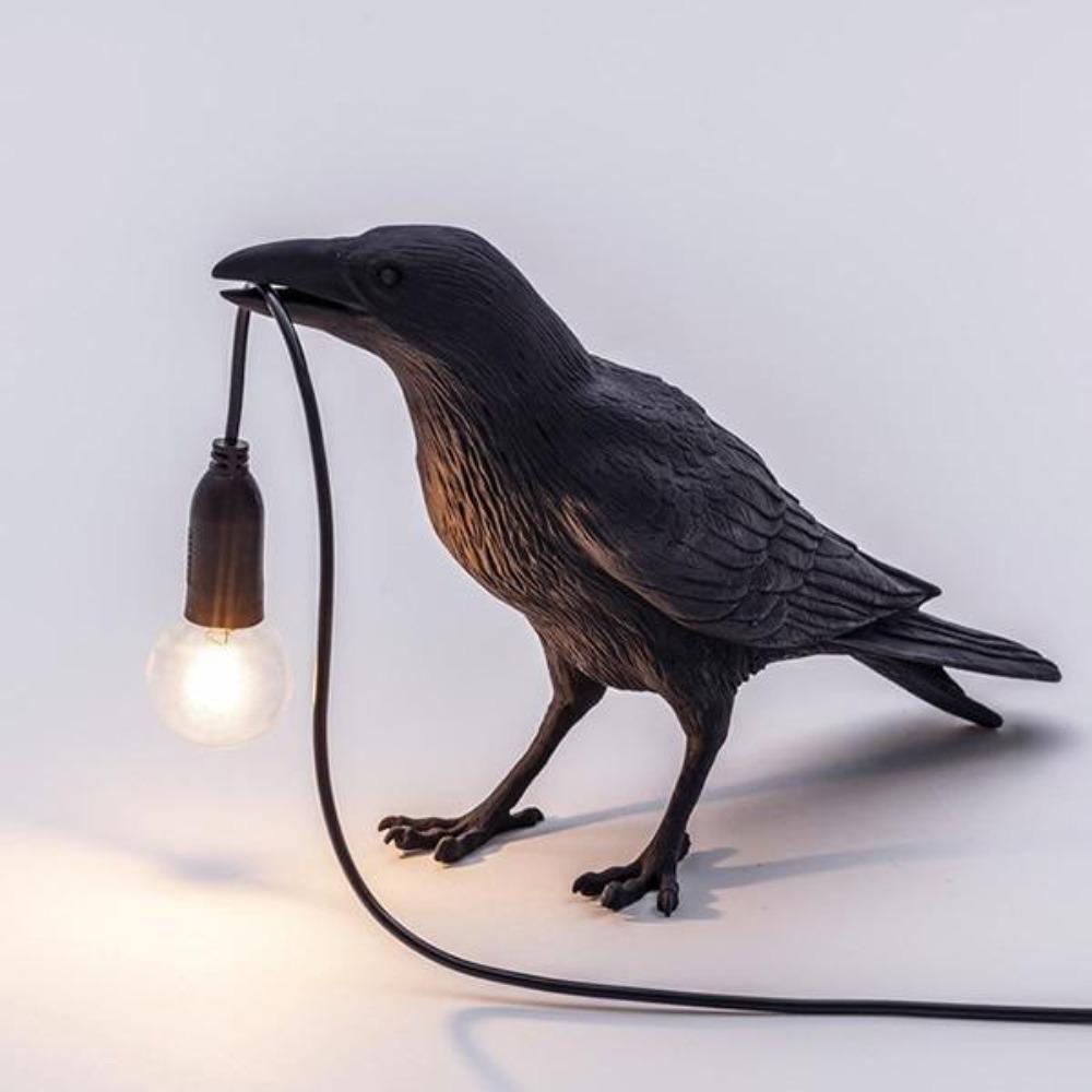 RoyaleGlow Nordic Crow Bird Lamp - Unique Wall Light