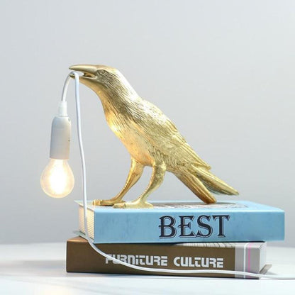 RoyaleGlow Nordic Crow Bird Lamp - Unique Wall Light