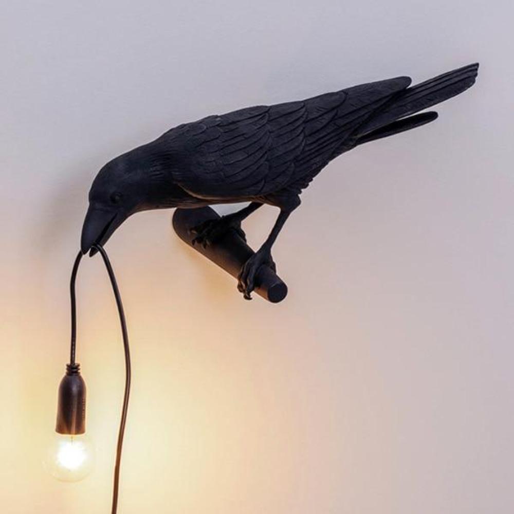 RoyaleGlow Nordic Crow Bird Lamp - Unique Wall Light