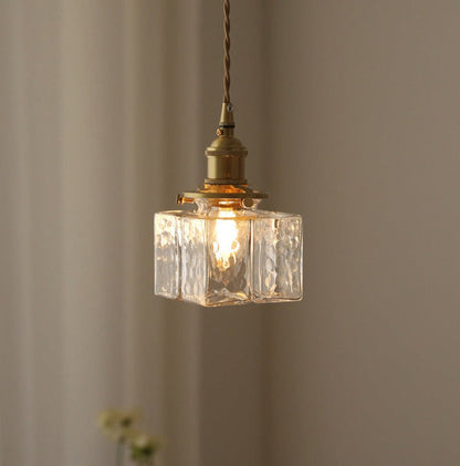 RoyaleGlow Chic Glass Hanging Pendant Light - Elegant Home Fixture - Small