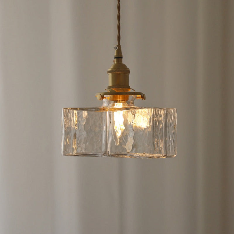 RoyaleGlow Chic Glass Hanging Pendant Light - Elegant Home Fixture - Small