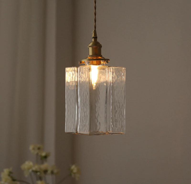 RoyaleGlow Chic Glass Hanging Pendant Light - Elegant Home Fixture - Large