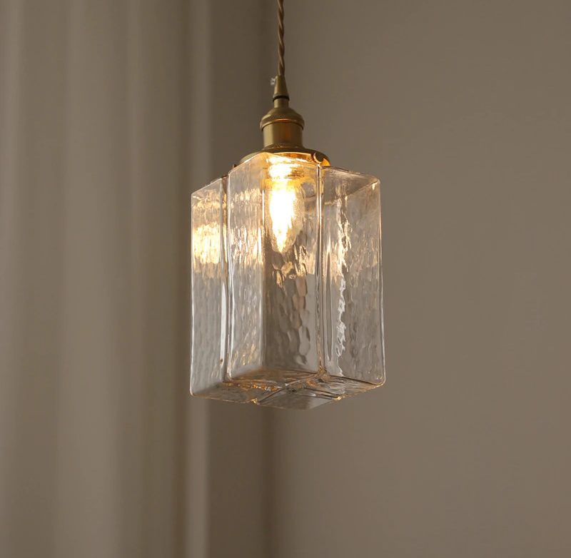 RoyaleGlow Chic Glass Hanging Pendant Light - Elegant Home Fixture - Small