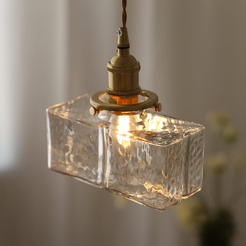 RoyaleGlow Chic Glass Hanging Pendant Light - Elegant Home Fixture - Small