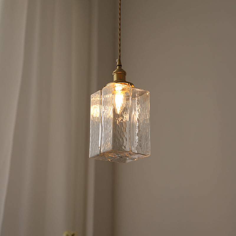 RoyaleGlow Chic Glass Hanging Pendant Light - Elegant Home Fixture - Small