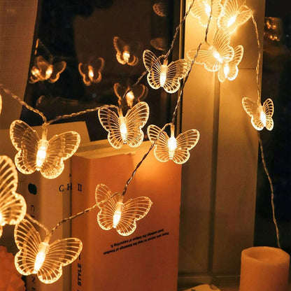 Royaleva LED Butterfly String Lights - USB Powered with Remote & 8 Modes - Warm White