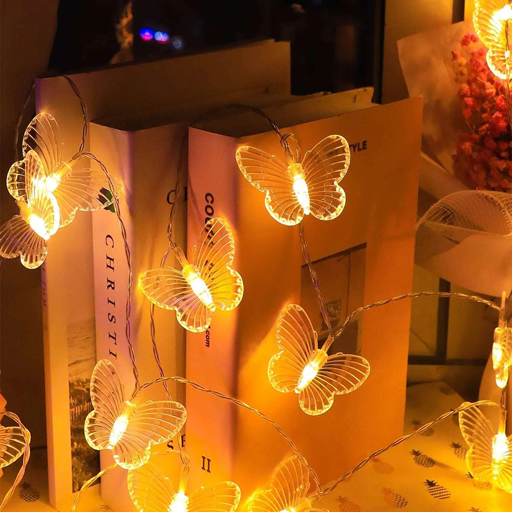 Royaleva LED Butterfly String Lights - USB Powered with Remote & 8 Modes - Multicolor