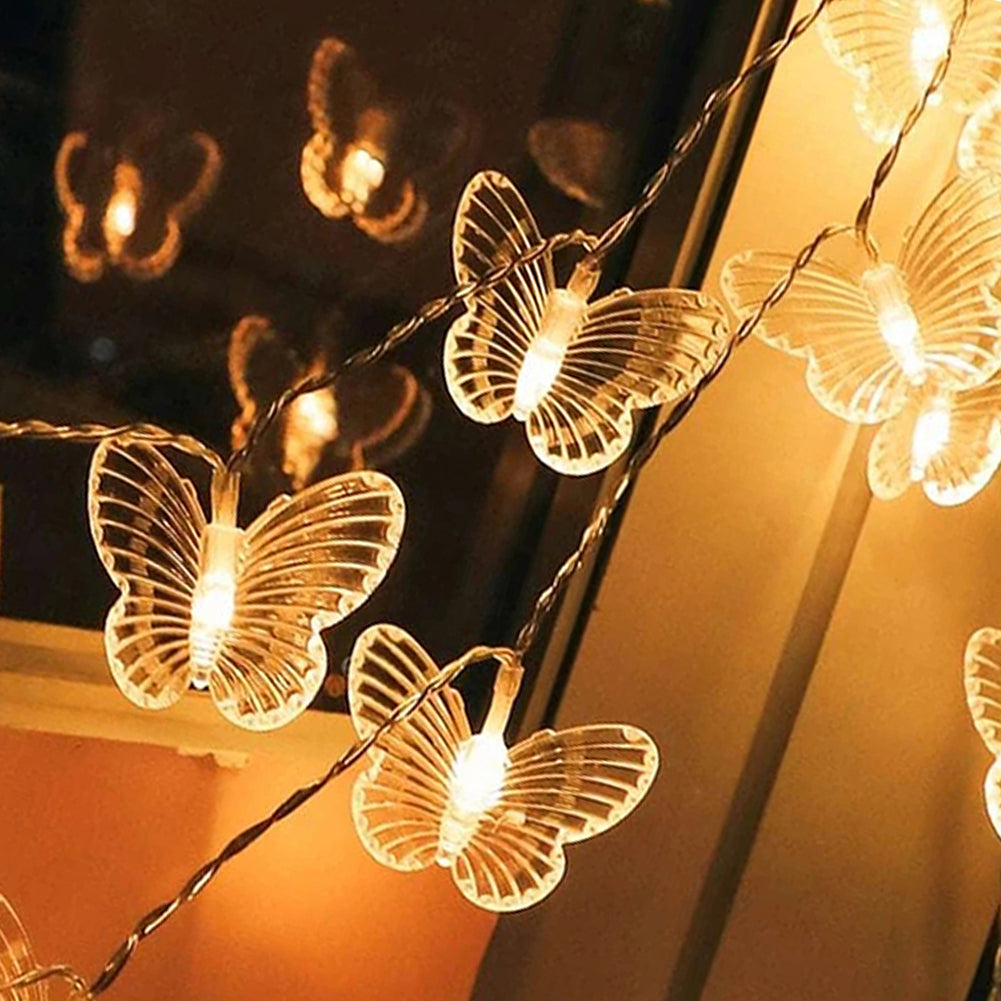 Royaleva LED Butterfly String Lights - USB Powered with Remote & 8 Modes - Cool White