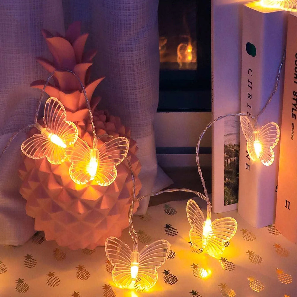 Royaleva LED Butterfly String Lights - USB Powered with Remote & 8 Modes - Multicolor