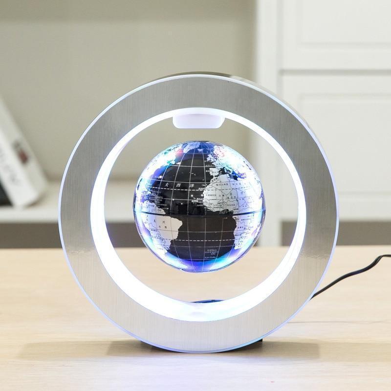 Magnetic LED World Map Globe - Floating Technology for Desk Decor - Blue