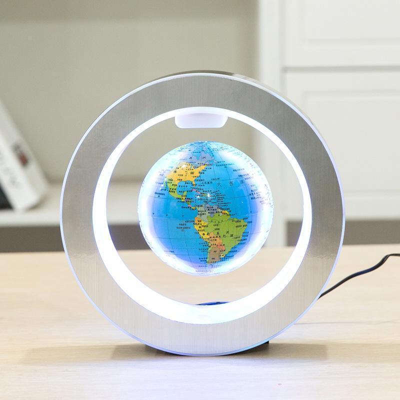 Magnetic LED World Map Globe - Floating Technology for Desk Decor - Blue