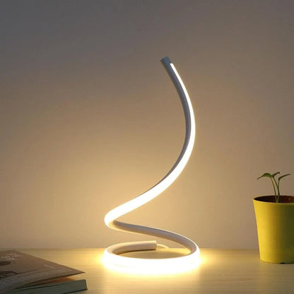 Royaleva Spiral LED Table Lamp - Modern Design with Built-in LED for Home Decor - White