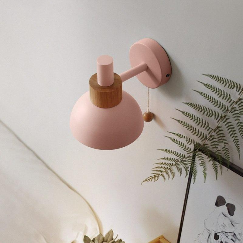 Royallure Vibrant Wooden Globe Wall Light - Colorful & Stylish Home Decor - Pink