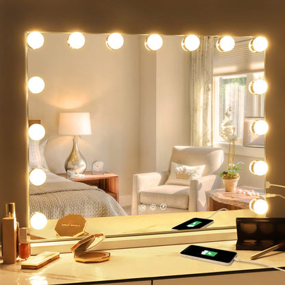 RoyaleGlow Dimmable LED Makeup Mirror Lights with 3-Color Adjustment