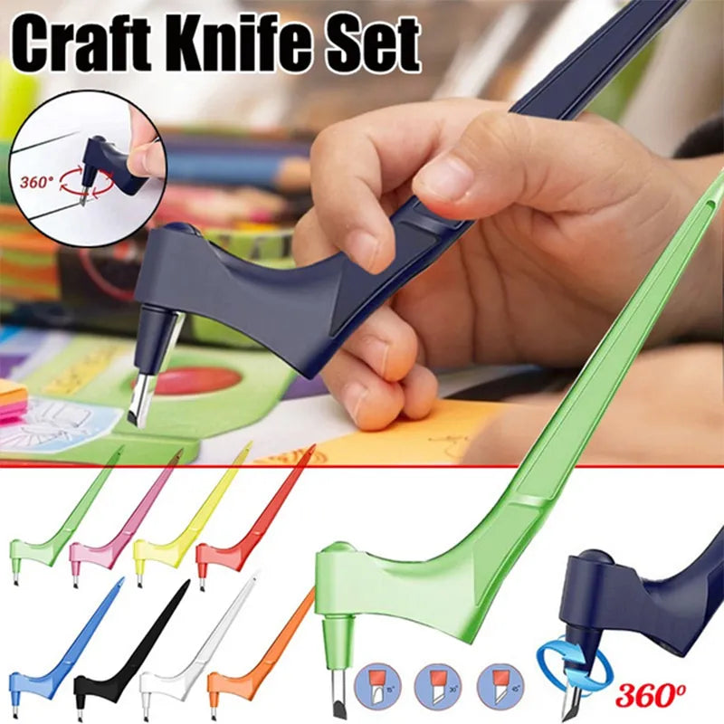 Precision Craft Cutting Tool – 360° Rotating Blade for Paper & Stencil Art