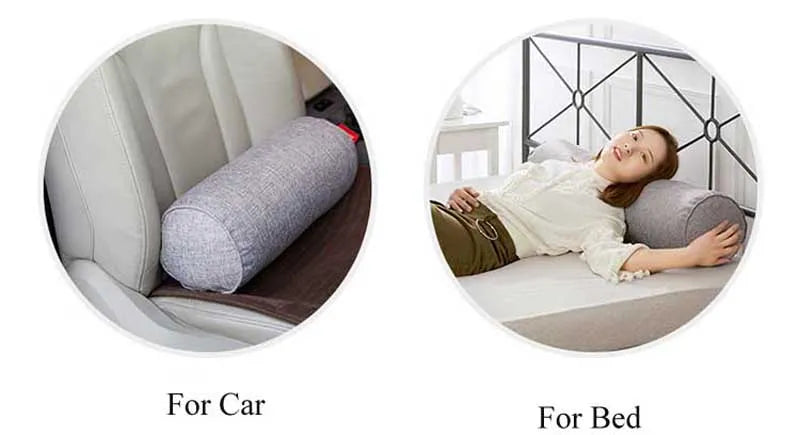 Rayvia Cylinder Bolster Pillow - Versatile Support for Bed & Sofa - Gray / 10x40cm