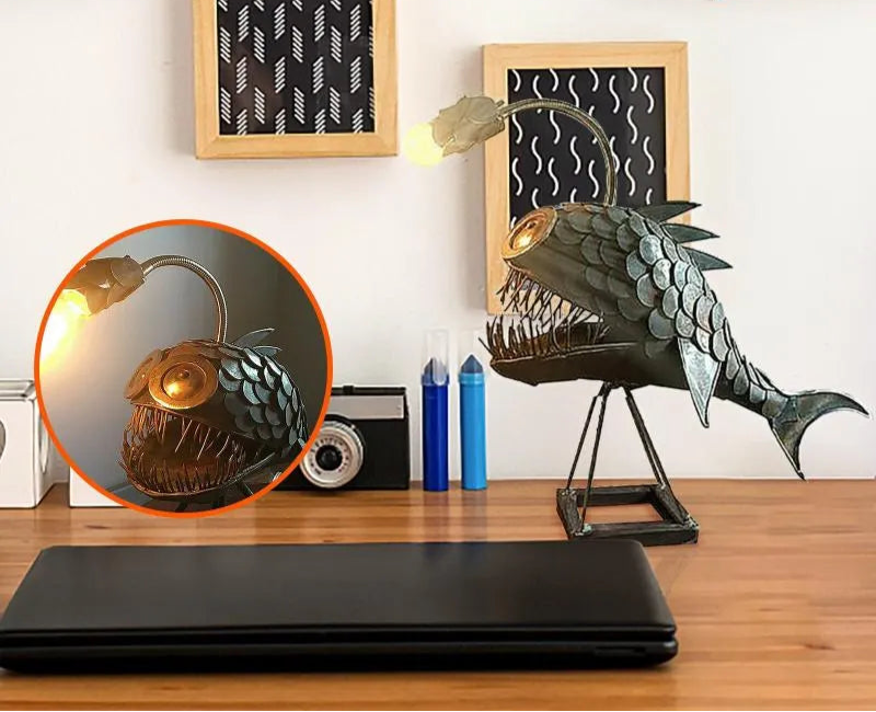 Royallure Angler Fish Lamp – USB Powered LED Night Light for Quirky Home Decor