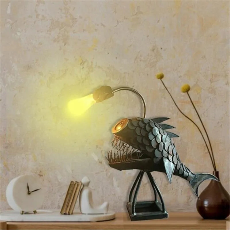 Royallure Angler Fish Lamp – USB Powered LED Night Light for Quirky Home Decor