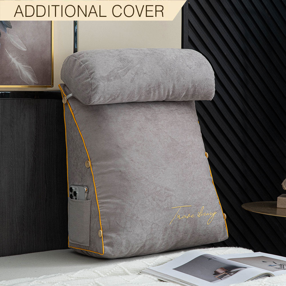 Royaleva Luxury Pillow Cover - Additional Covers for Backrest Reading Pillow - Charcoal