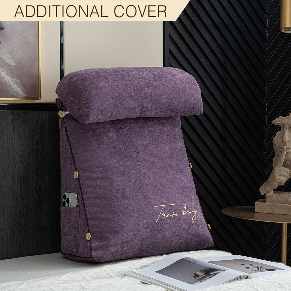 Royaleva Luxury Pillow Cover - Additional Covers for Backrest Reading Pillow - Purple