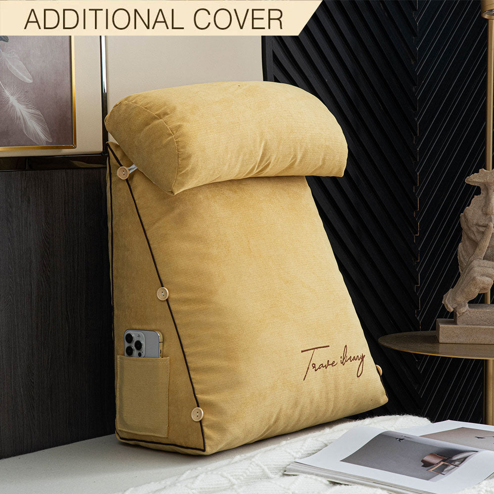 Royaleva Luxury Pillow Cover - Additional Covers for Backrest Reading Pillow - Yellow