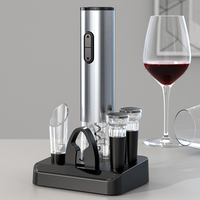 Royallure Electric Wine Opener Set - Rechargeable Corkscrew with Pouring Gadget & Vacuum Sealer