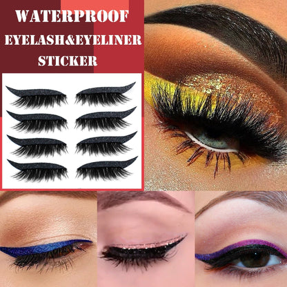 Royallure Waterproof Reusable Eyeliner Stickers & Lashes - Long-lasting Cat Eye Makeup