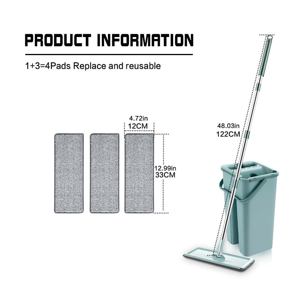 360° Rotating Microfiber Mop with Self-Squeeze Bucket – Eco-Friendly Floor Cleaning