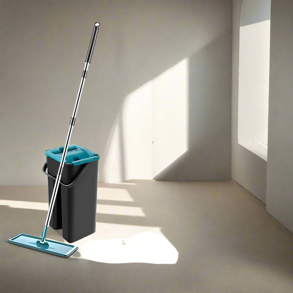 360° Rotating Microfiber Mop with Self-Squeeze Bucket – Eco-Friendly Floor Cleaning