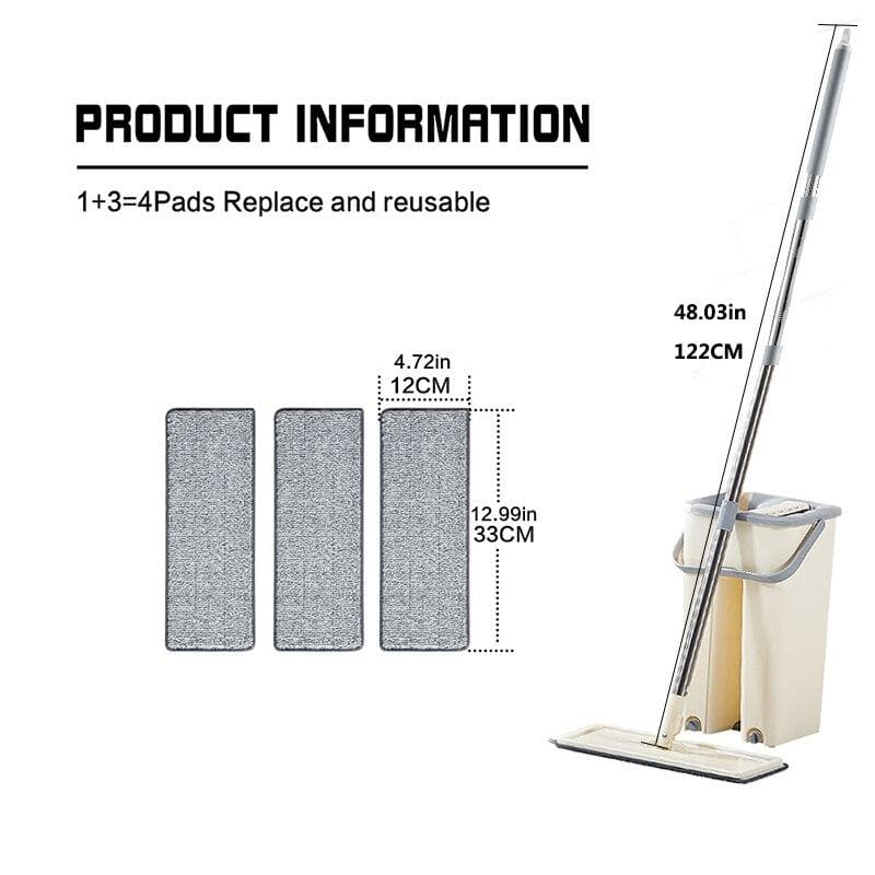 360° Rotating Microfiber Mop with Self-Squeeze Bucket – Eco-Friendly Floor Cleaning