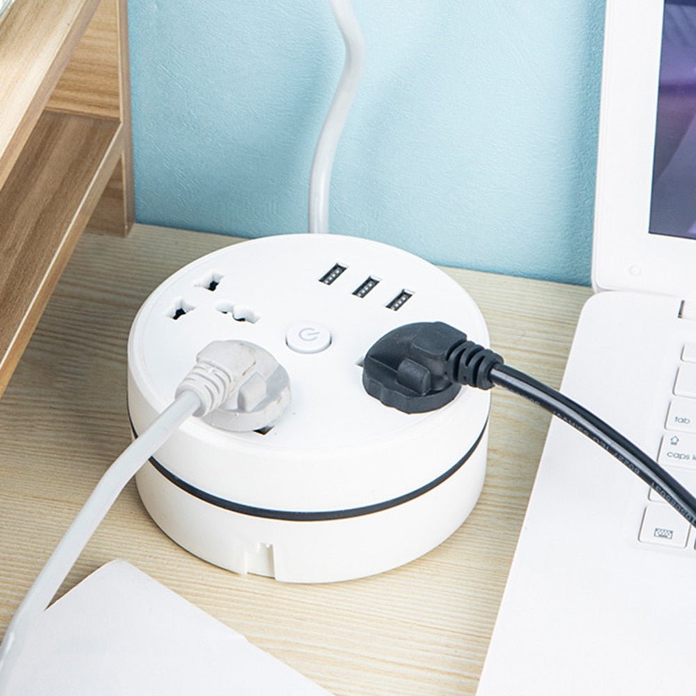 Royallure Round Universal Charging Power Hub with Multiple Outlets & USB Ports for Home and Office