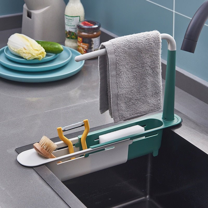 Royallure Adjustable Kitchen Sink Organizer with Fast-Drain Design - Space-Saving and Easy Installation