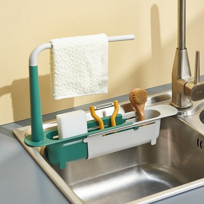 Royallure Adjustable Kitchen Sink Organizer with Fast-Drain Design - Space-Saving and Easy Installation