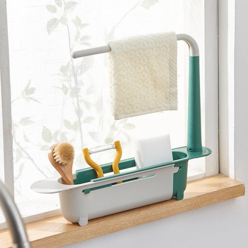 Royallure Adjustable Kitchen Sink Organizer with Fast-Drain Design - Space-Saving and Easy Installation