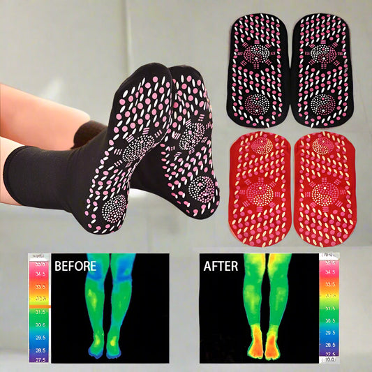 Self-Heating Socks with Tourmaline Infusion – Enhances Blood Circulation, Relieves Foot Pain & Provides Therapeutic Warmth for Daily Comfort