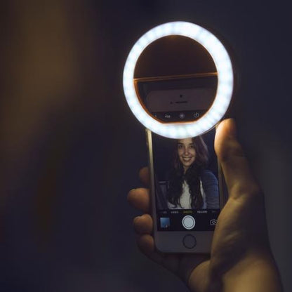 Rayvia Portable Selfie Ring Light – 3-Level Brightness LED Clip-On