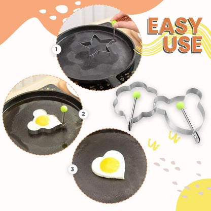 Royallure Premium Stainless Steel Egg Shaper Set - Non-Stick, Adjustable Handle for Perfectly Shaped Eggs