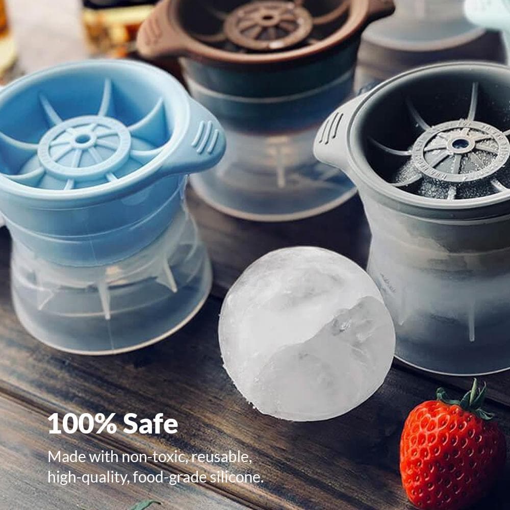 Royallure Premium Silicone Sphere Ice Maker - Create Slow-Melting Ice Balls for Whiskey, Cocktails, and More