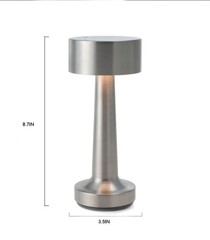 MetalLux Cordless LED Table Lamp – Dimmable with Touch Control, Rechargeable