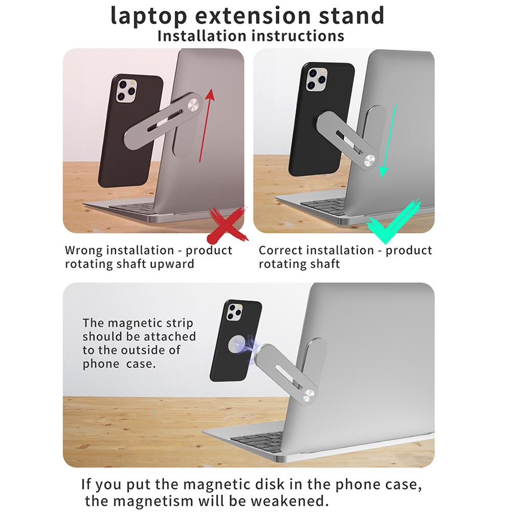 Royallure Magnetic Laptop Phone Holder for Enhanced Dual-Screen Productivity