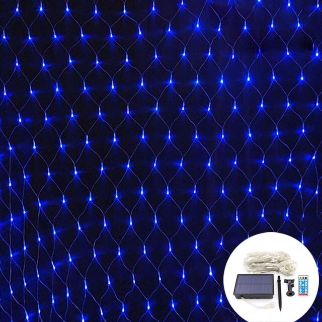 RoyaleGlow Solar LED Net Fairy Lights for Outdoor Decoration - 100/200 Bright LEDs, 8 Modes, Waterproof, Extendable