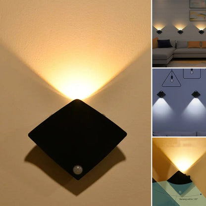 Stingray Motion Sensor LED Wall Light - Stylish Security Lighting - Battery / White light