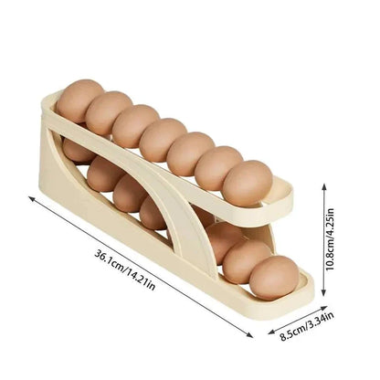 Royallure Smart Egg Organizer – Space-Saving 15-Egg Dispenser with Automatic Rolling Design