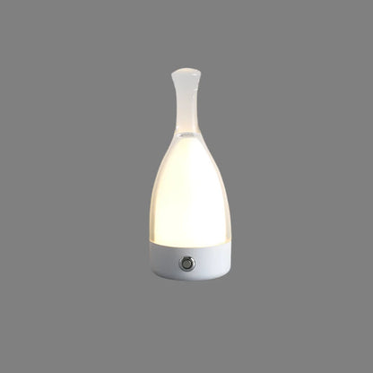 Royelux Wine Bottle Shape Decorative Night Light - USB Rechargeable, 3-Color Dimming - White