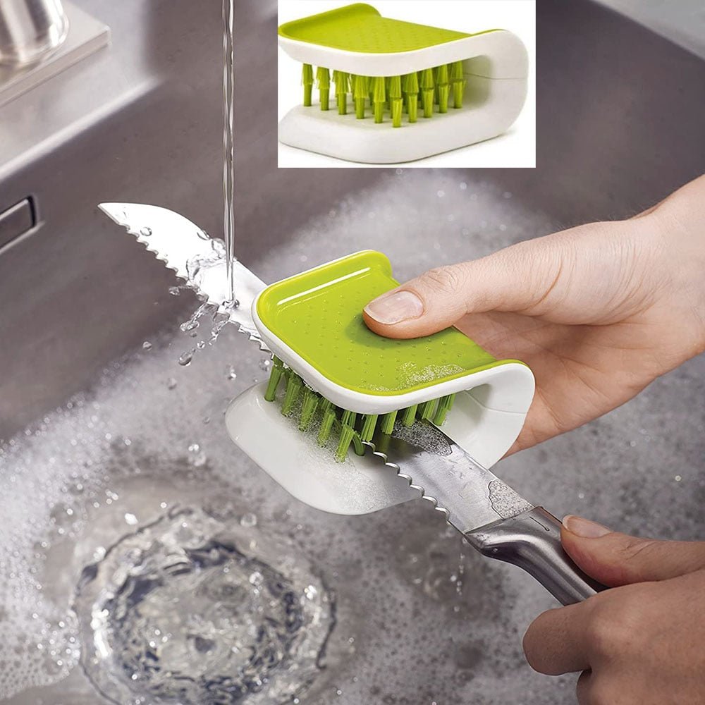 Royallure Dual-Sided Knife and Cutlery Cleaning Brush